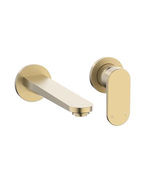 Drift 2 Hole Basin Set Wall Mounted - Brushed Brass