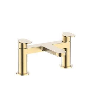Drift Brushed Brass Deck Mounted Bath Filler w/ 2 Tap Holes