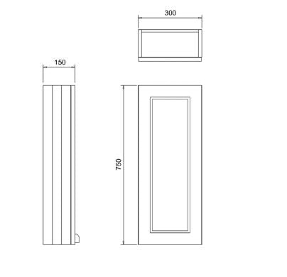 Burlington 30cm Single Door Wall Unit - BHlue
