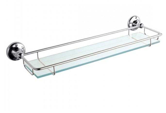Victrion Wall Mounted Gallery Shelf in Chrome Finish
