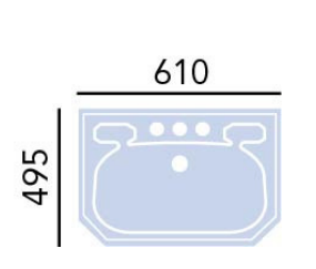 Heritage Granley 610 x 495 Standard Basin 2 Tap Holes Only