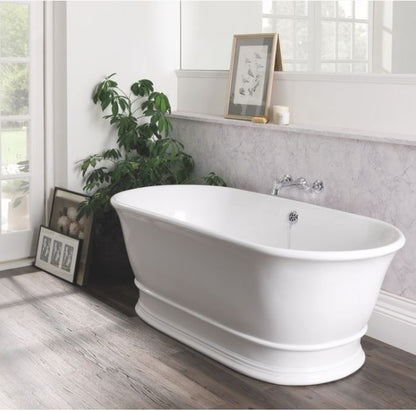 BC Designs Bampton 1555 x 740mm Composite Free Standing Bath Double Ended Polished White