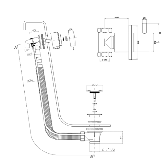 Just Taps Florence Wall Valves With Exofil