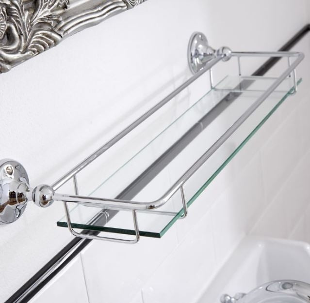Victrion Wall Mounted Gallery Shelf in Chrome Finish