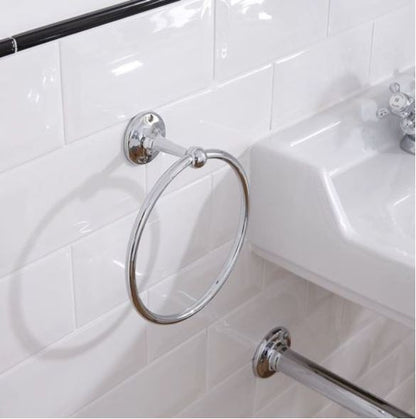 Victrion 165 x 84 x 165mm Wall Mounted Towel Ring in Chrome