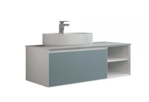 Essentials Essence 1200mm Single Drawer Cabinet in Duck Egg Blue