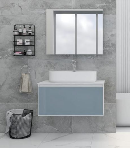 Essentials Essence 800mm single Drawer cabinet in Duck Egg Blue