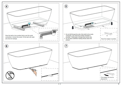 Clearwater Uno 1550 x 725mm ClearStone Double Ended Bath