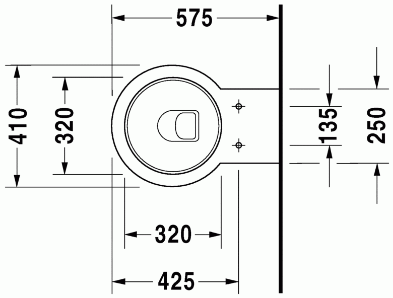 Duravit Toilet wall-mounted Starck 1 white