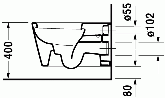Duravit Toilet wall-mounted Starck 1 white