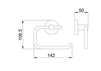 106.5 x 142 x 50mm Toilet Paper Holder Brushed Brass Finish