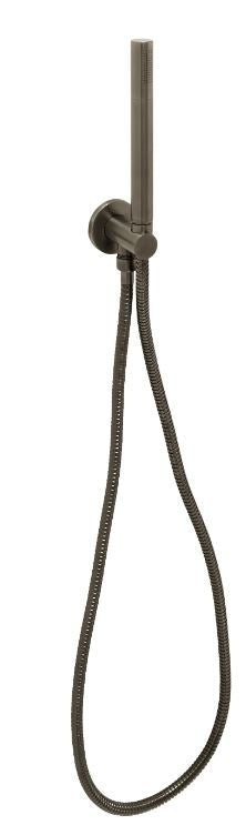Round Water Outlet Hose & Handshower Att Black Chrome