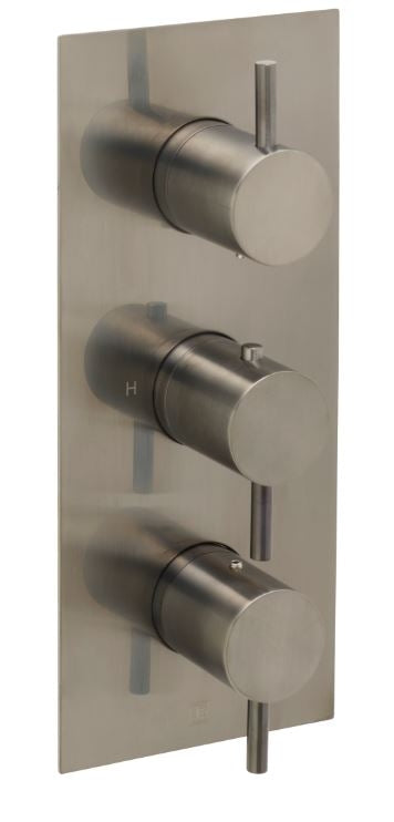 Two Outlet Thermo Conc Valve Vertical Black Chrome