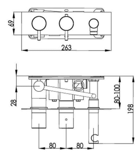 Therm. 2 Outlet Shower Valve & Handset Black Chrome