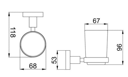 Circular 118mm Tumbler Holder in Brushed Black Chrome