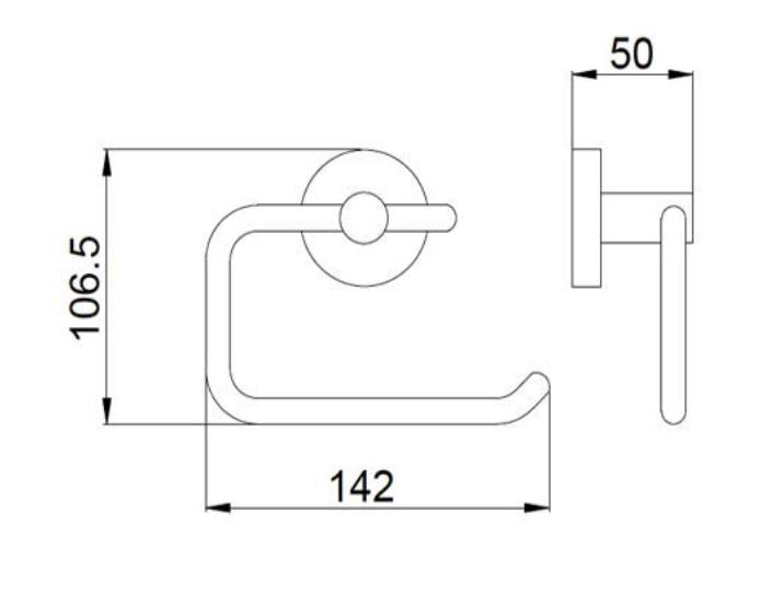 106.5mm Toilet Paper Holder in Brushed Black Chrome