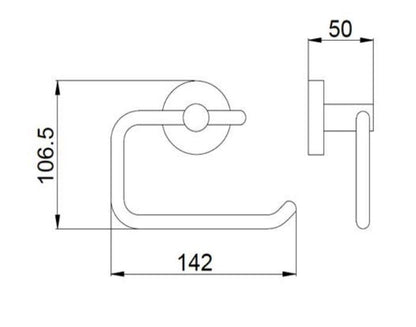 106.5mm Toilet Paper Holder in Brushed Black Chrome