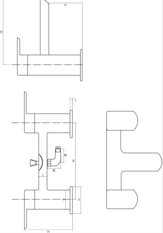 Square Chrome Bath Shower Mixer Inc Hose & Handset