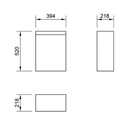 Essentials Echo 400x220mm Single Door Wall Mounted Unit