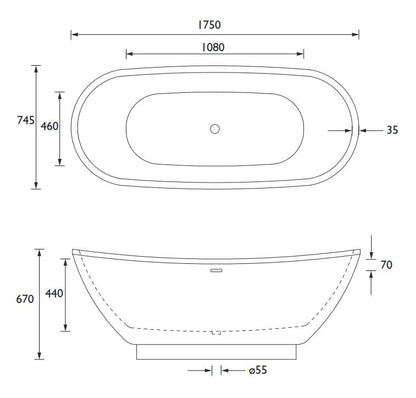 Edvin Freestanding Acrylic Bath 0TH