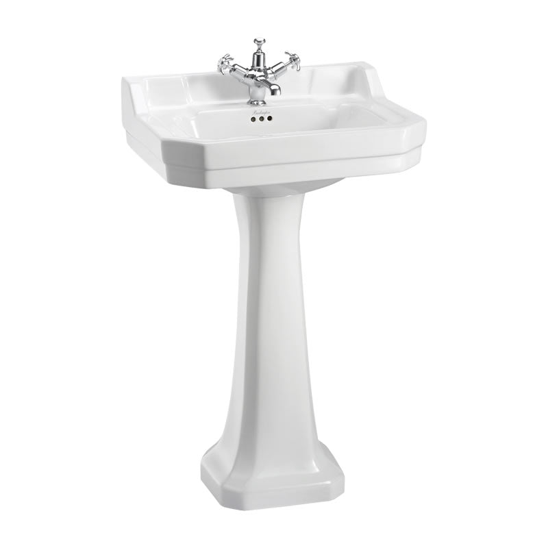 Burlington Edwardian Basin w/ Full Pedestal 560mm 1 Tap Hole