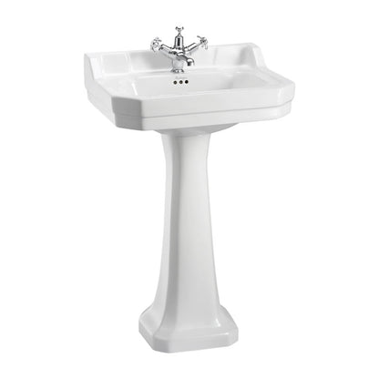 Burlington Edwardian Basin w/ Full Pedestal 560mm 1 Tap Hole