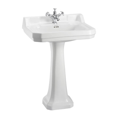 Burlington Edwardian Basin w/ Full Pedestal 610mm 3 Tap Hole