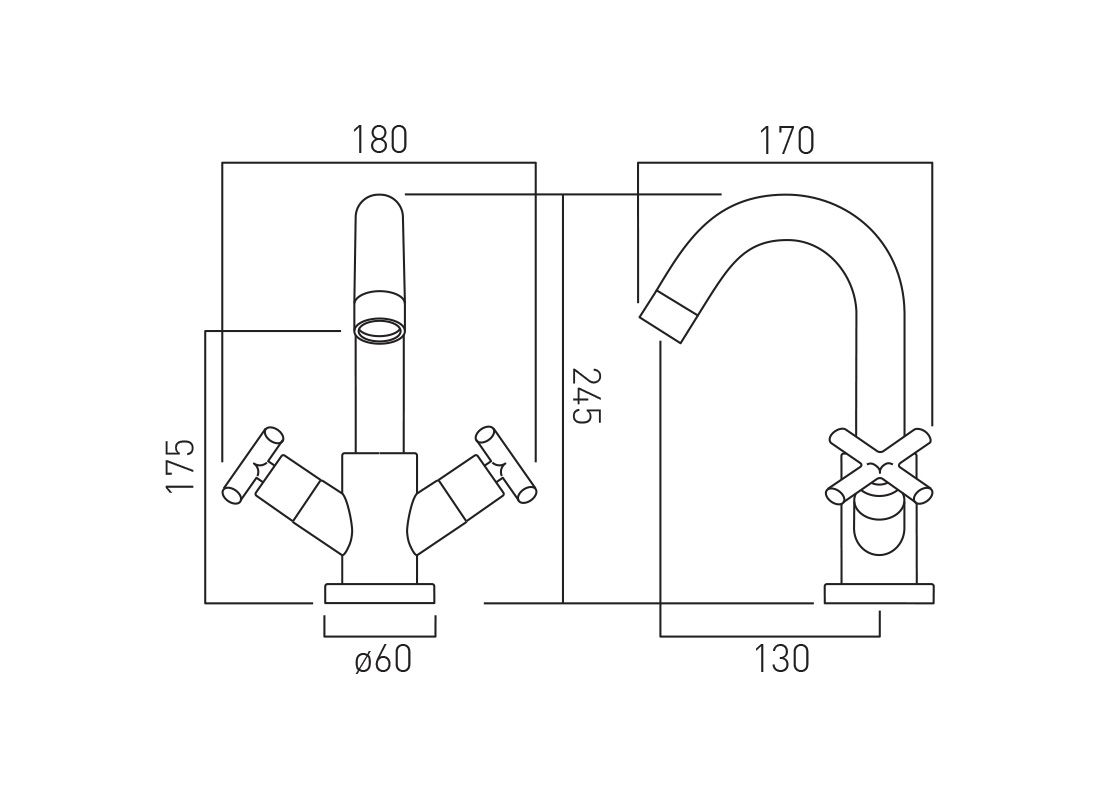 VADO Elements Mono Basin Mixer