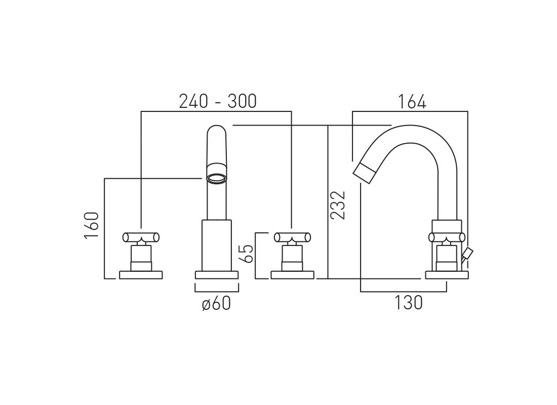 VADO Elements Basin Mixer Tap With Pop Up Basin Waste