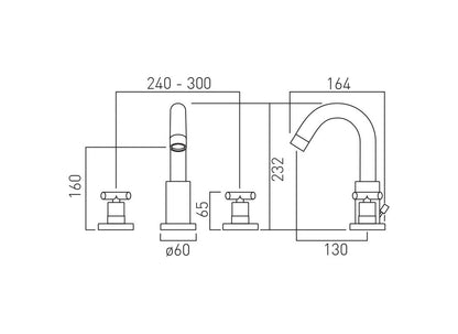 VADO Elements Basin Mixer Tap With Pop Up Basin Waste