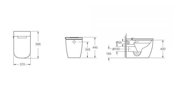 Essentials Essence Back To Wall Smart Toilet
