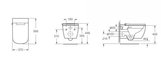 Essentials Essence Wall Hung Smart Toilet