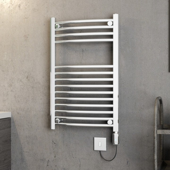 SW6 22mm Curved Chrome Electric Thermostatic K-Rails 500mm x 800mm