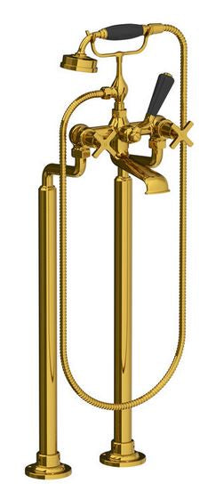 Lefroy Brooks Mackintosh Bath Shower Mixer With Standpipes & Extended Cranked Legs - Silver Nickel