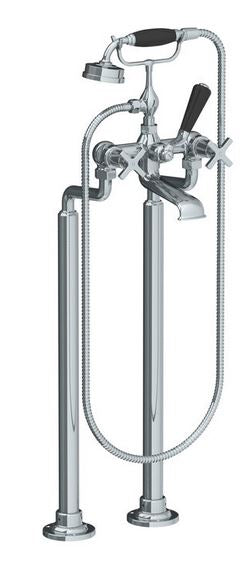 Lefroy Brooks Mackintosh Bath Shower Mixer With Standpipes & Extended Cranked Legs - Silver Nickel
