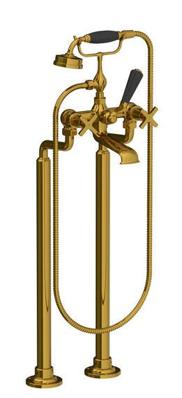 Lefroy Brooks Mackintosh Bath Shower Mixer With Standpipes & Extended Cranked Legs - Silver Nickel