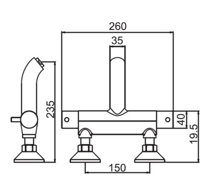 Just Taps Florence Thermostatic Bath Filler, Wall Mounted