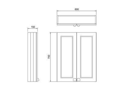 Burlington 60 Double Door Wall Unit - Blue