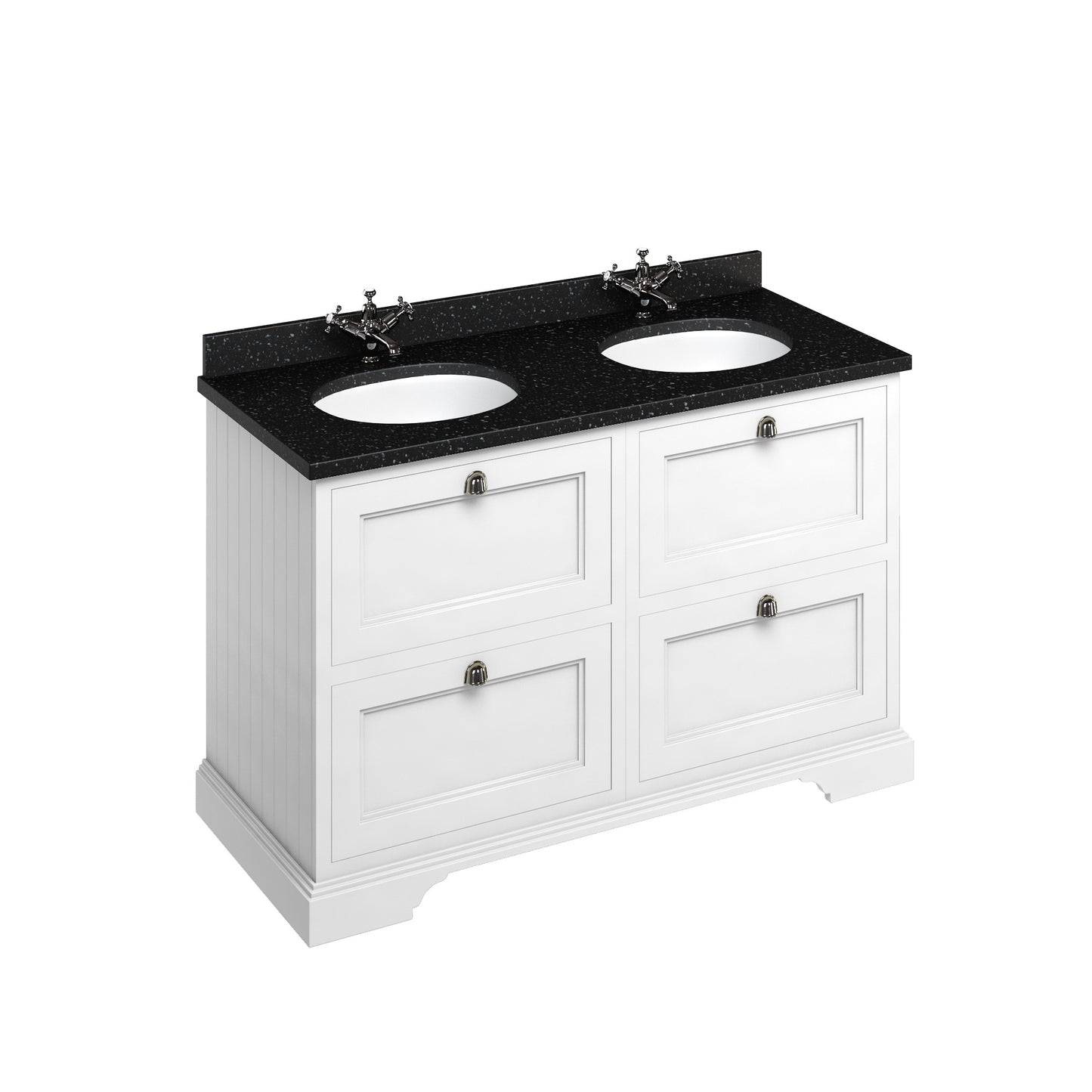 Burlington Freestanding 130 Vanity Unit w/ Drawer & Basins