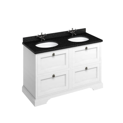 Burlington Freestanding 130 Vanity Unit w/ Drawer & Basins