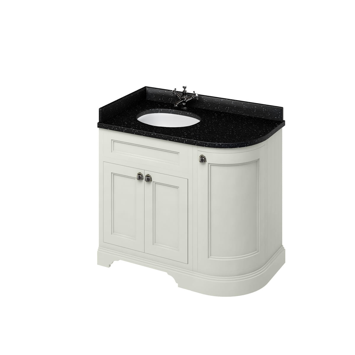 Burlington Freestanding 100 Corner Vanity -Black Granite