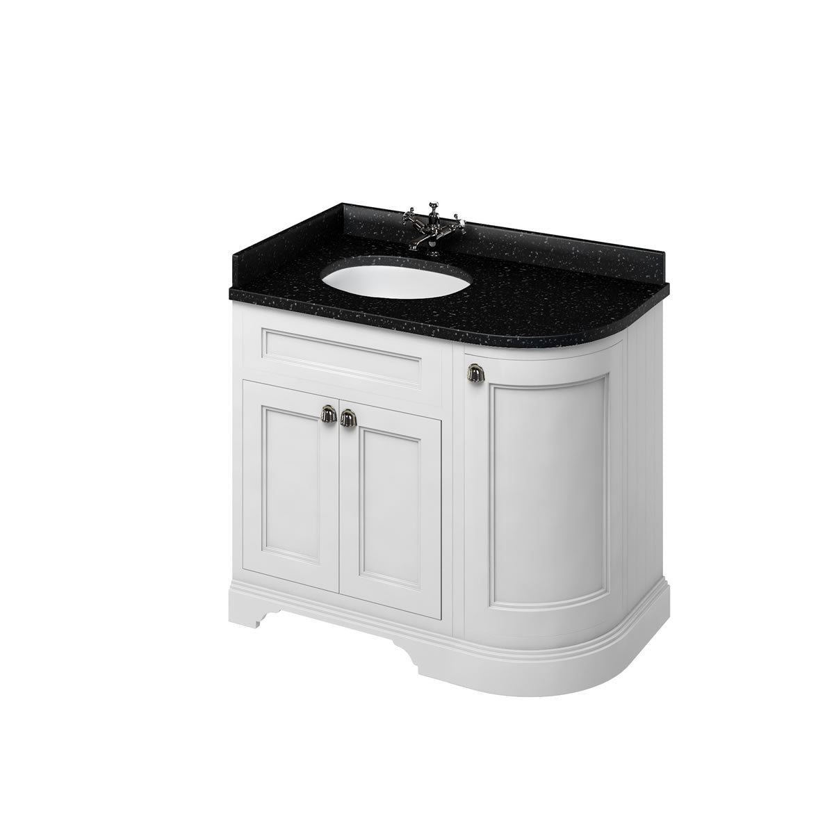Burlington Freestanding 100 Corner Vanity - Matt White