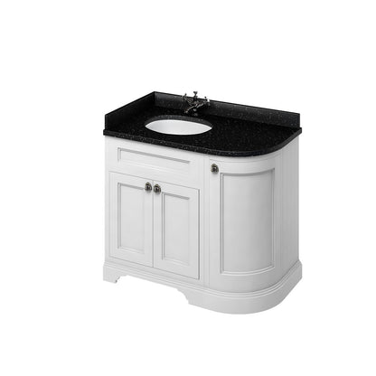Burlington Freestanding 100 Corner Vanity - Matt White