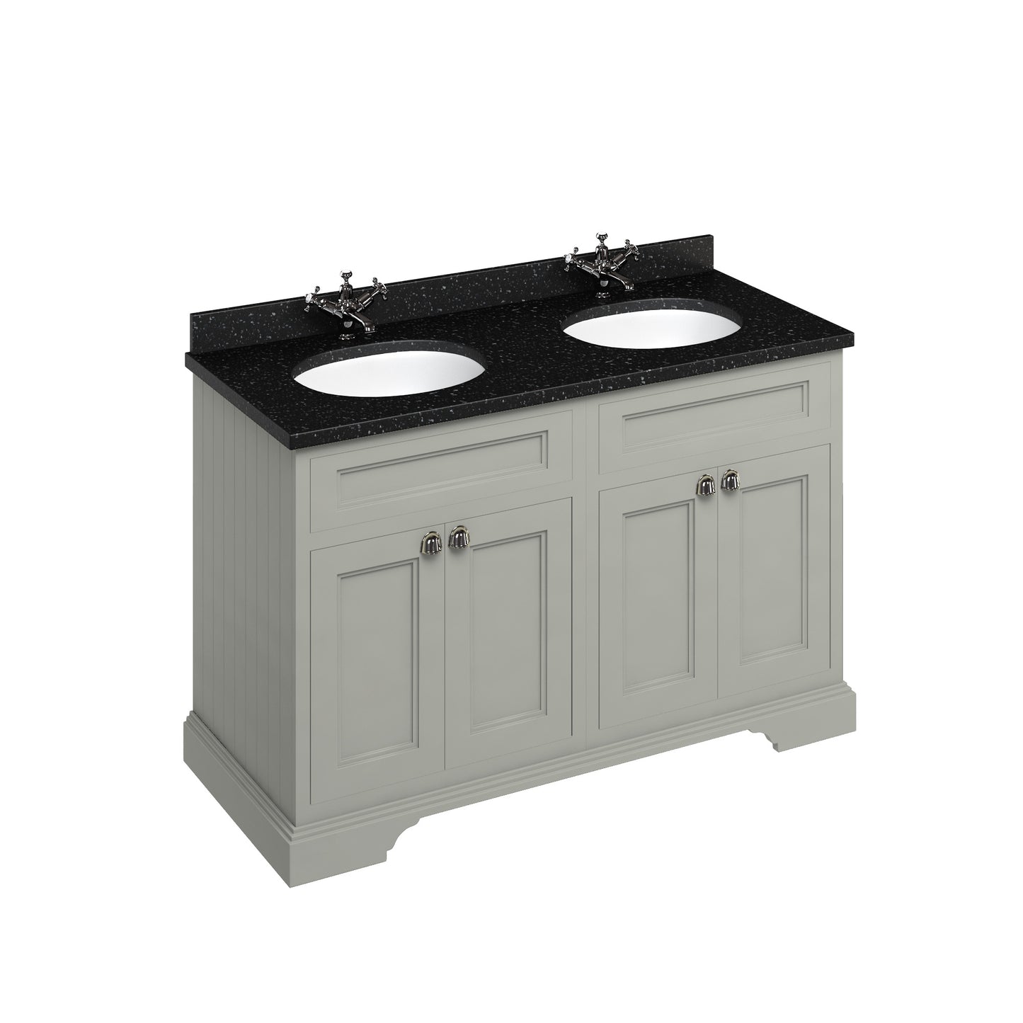 Burlington Freestanding 130 Vanity Unit w/ doors & Basins