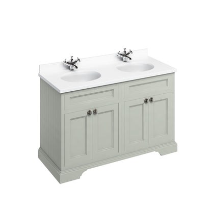 Burlington Freestanding 130 Vanity Unit w/ Doors & Basins