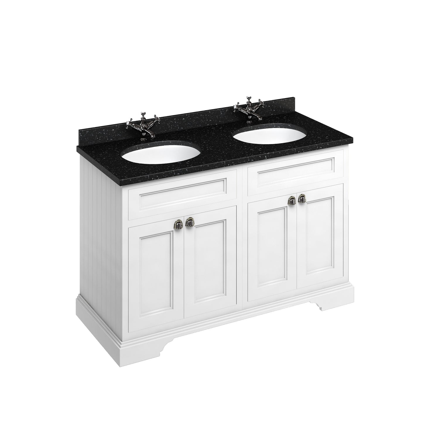 Burlington Freestanding 130 Vanity Unit w/ Doors & Basins