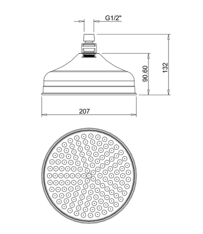 Crosswater Belgravia 200mm Traditional Shower Head Chrome