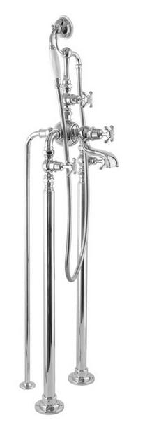 Lefroy Brooks La Chapelle Bath Shower Mixer With Standpipes - Antique Gold
