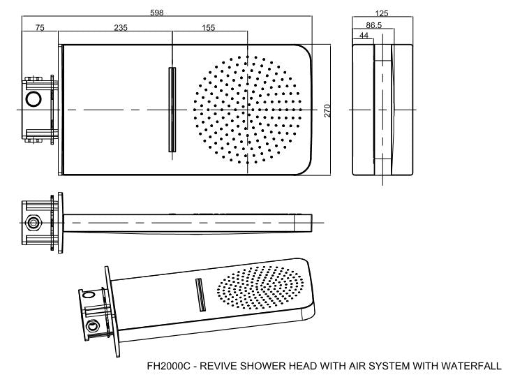Crosswater Revive Multi-function Showerhead Chrome