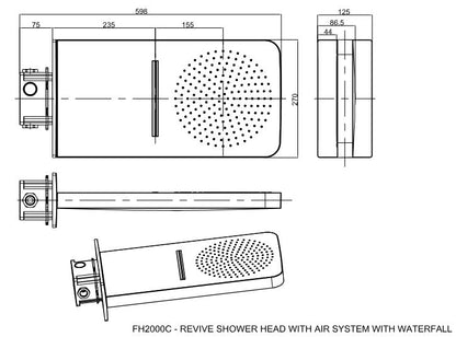 Crosswater Revive Multi-function Showerhead Chrome